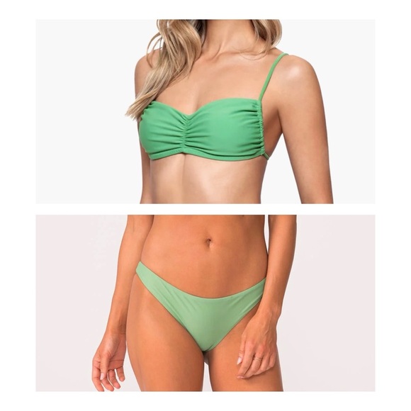 PQ Swim Luna Top and AGAVE BASIC RUCHED BOTTOMS - Picture 1 of 9